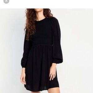 Old Navy Tall Black Long Sleeve Dress